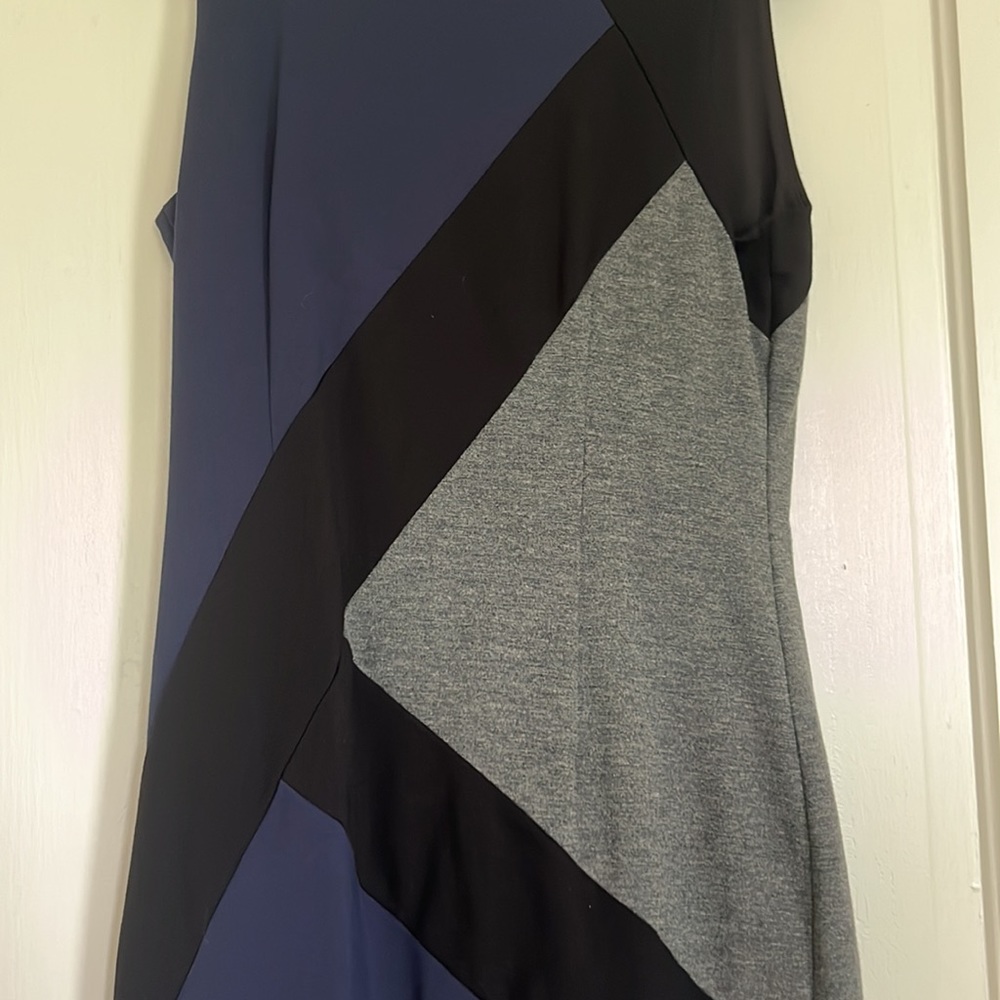 White House Black Market Navy, Gray & Black Dress - Picture 2 of 10